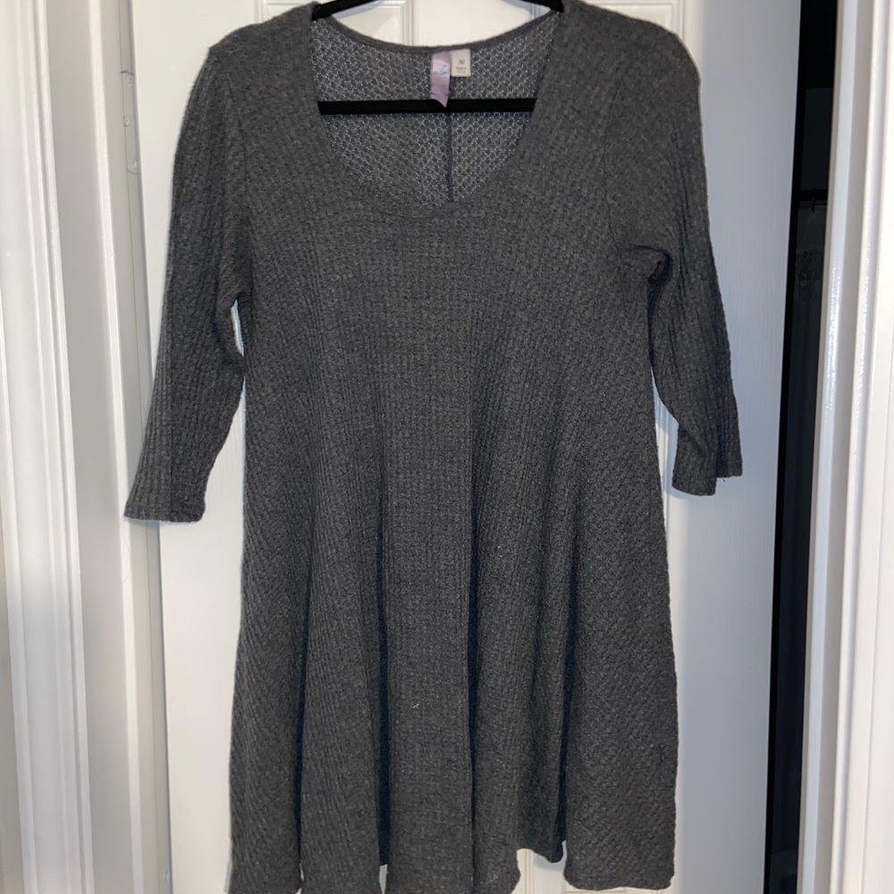Gray sweater dress